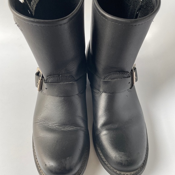 Frye 7.5 Women Black Leather Moto Boots - Picture 10 of 12